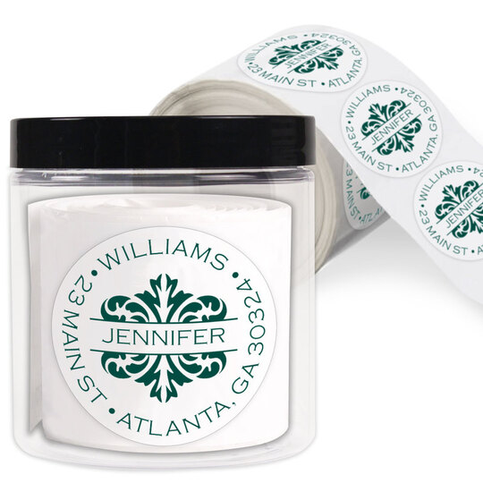 Toile Round Address Labels